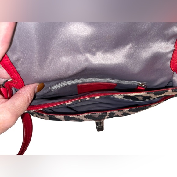 Coach - red and leopard crossbody bag- like new - Picture 10 of 12